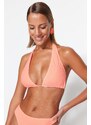 Trendyol Orange Strapless, Alternative Use Textured Bikini Top