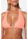 Trendyol Orange Strapless, Alternative Use Textured Bikini Top