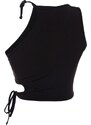 Trendyol Black Crop Knitted Window/Cut Out Detailed Blouse