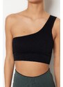 Trendyol Black Seamless/Seamless Supported/Shaping Single Shoulder Knitted Sports Bra