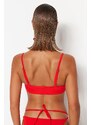 Trendyol Red Triangle V-Stringer Bikini Top