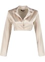 Trendyol Beige Lined Weave Satin Jacket