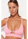 Trendyol Růžová Bralette Výstřih/Okno Bikiny Top