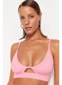 Trendyol Růžová Bralette Výstřih/Okno Bikiny Top