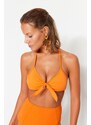 Trendyol Orange Triangle Knot Bikini Top