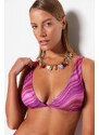 Trendyol Abstract Pattern Triangle Bikini Top