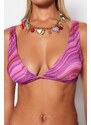 Trendyol Abstract Pattern Triangle Bikini Top