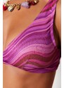 Trendyol Abstract Pattern Triangle Bikini Top