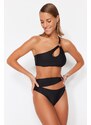 Trendyol High Waist Normal Leg Bikini Bottom with Black Accessories