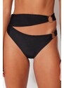 Trendyol High Waist Normal Leg Bikini Bottom with Black Accessories