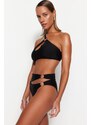 Trendyol High Waist Normal Leg Bikini Bottom with Black Accessories