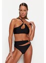 Trendyol High Waist Normal Leg Bikini Bottom with Black Accessories