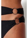 Trendyol High Waist Normal Leg Bikini Bottom with Black Accessories