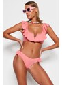 Trendyol Pink Flounce Regular Leg Bikini Bottom