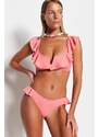 Trendyol Pink Flounce Regular Leg Bikini Bottom