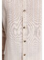 Trendyol Beige Regular Fit Shirt Collar Striped Shirt