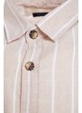 Trendyol Beige Regular Fit Shirt Collar Striped Shirt