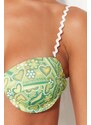 Trendyol Floral Pattern Underwired Pile Bikini Top