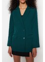 Trendyol Petrol Regular Lined Button Detailed Woven Blazer Jacket