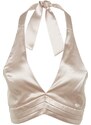 Trendyol Beige Crop Lined Woven Satin Bustier