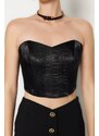 Trendyol Black Crop Lined Woven Bustier