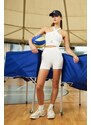 Trendyol White Recovery Knitted Sports Shorts Leggings