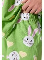 Trendyol Green 100% Cotton Heart Rabbit Pattern T-shirt-Shorts Knitted Pajamas Set