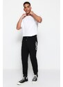 Trendyol Black Regular/Regular Fit Printed Elastic Cuff Sweatpants