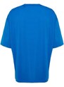 Trendyol Blue Oversize Pocket Color Block 100% Cotton T-Shirt