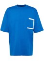 Trendyol Blue Oversize Pocket Color Block 100% Cotton T-Shirt