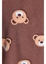 Trendyol Brown 100% Cotton Teddy Bear Patterned T-shirt-Shorts Knitted Pajamas Set