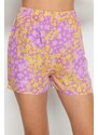 Trendyol Floral Back Window/Cut Out Detailed Viscose Singlets-Shorts, Woven Pajamas Set