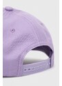 Bavlněná baseballová čepice HUGO fialová barva, s aplikací