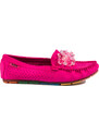 GOODIN Women's openwork loafers with Shelvt crystals pink