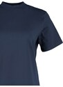 Trendyol Curve Navy Blue Collar Ribbed Boyfriend Knitted T-shirt