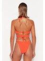 Trendyol Orange Piping High Leg Bikini Bottom
