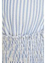 Trendyol Blue Striped Crop Woven Cross-Purchase See-through See-through Blouse