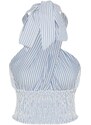 Trendyol Blue Striped Crop Woven Cross-Purchase See-through See-through Blouse