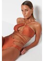 Trendyol Tile Halter Neck Accessory Bikini Top