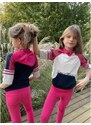 JOYCE Dívčí souprava s klokaní kapsou "SIGNATURE"/Růžová