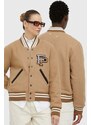 Vlněná bomber bunda Filling Pieces Varsity Jacket hnědá barva, přechodná, 81422209985