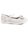 Openwork girl ballerinas Vinceza white