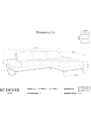 Hnědorůžová látková rozkládací rohová pohovka Windsor & Co Deneb 315 cm, pravá