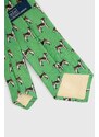 Lněná kravata Polo Ralph Lauren zelená barva