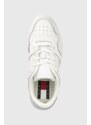 Kožené sneakers boty Tommy Jeans BASKET CUPSOLE bílá barva, EM0EM01194