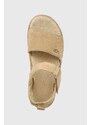 Semišové sandály UGG Goldenstar dámské, béžová barva, na platformě, 1136783