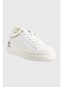 Kožené sneakers boty Tommy Hilfiger LUX METALLIC CUPSOLE SNEAKER bílá barva, FW0FW07030