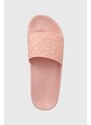 Pantofle Tommy Hilfiger TH MONOGRAM POOL SLIDE dámské, růžová barva, FW0FW06987