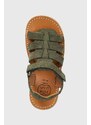 Dětské semišové sandály Pom D'api zelená barva