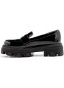 Kožené mokasíny Charles Footwear Mey dámské, černá barva, na platformě, Mey.Loafer.Basic